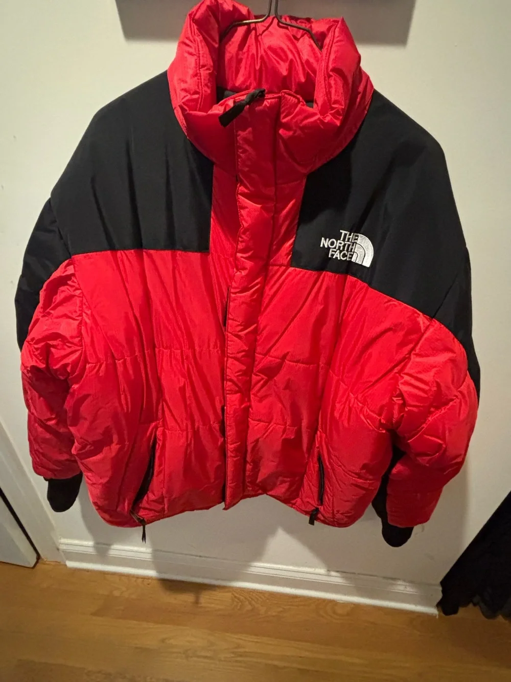 The North Face Red and Black Puffer Jacket. Mint 1996 Gore Dryloft, with hood